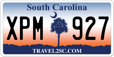 SC license plate XPM927