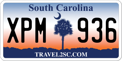 SC license plate XPM936
