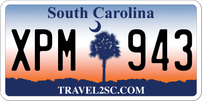 SC license plate XPM943