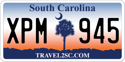 SC license plate XPM945