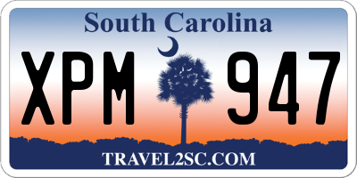 SC license plate XPM947