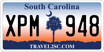SC license plate XPM948