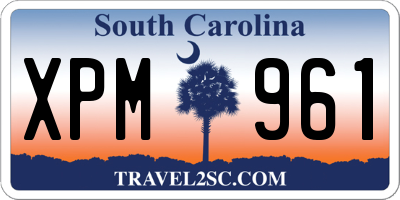 SC license plate XPM961