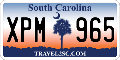 SC license plate XPM965