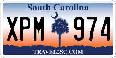 SC license plate XPM974