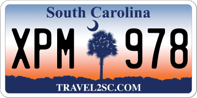 SC license plate XPM978