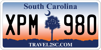 SC license plate XPM980