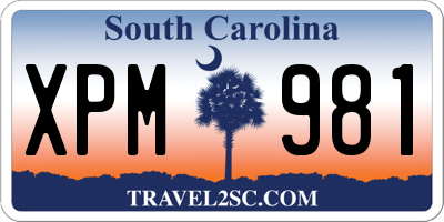 SC license plate XPM981