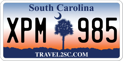 SC license plate XPM985