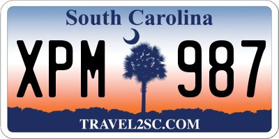 SC license plate XPM987