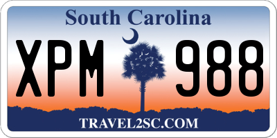 SC license plate XPM988