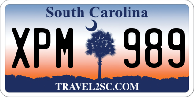 SC license plate XPM989