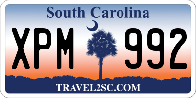 SC license plate XPM992