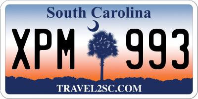 SC license plate XPM993