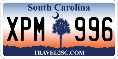 SC license plate XPM996
