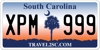 SC license plate XPM999