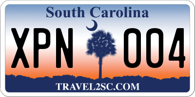 SC license plate XPN004