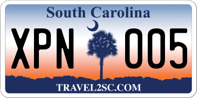 SC license plate XPN005