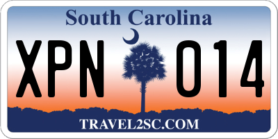 SC license plate XPN014