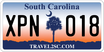 SC license plate XPN018