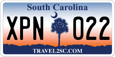 SC license plate XPN022
