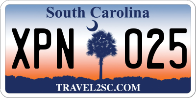 SC license plate XPN025