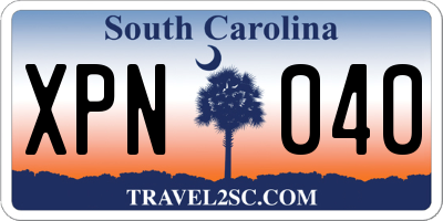 SC license plate XPN040