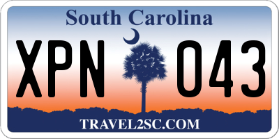 SC license plate XPN043
