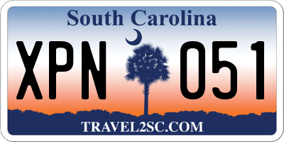 SC license plate XPN051