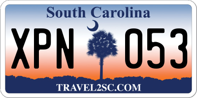 SC license plate XPN053