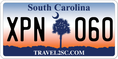 SC license plate XPN060