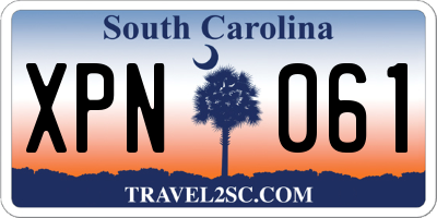 SC license plate XPN061