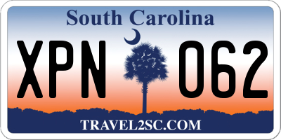 SC license plate XPN062