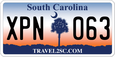 SC license plate XPN063