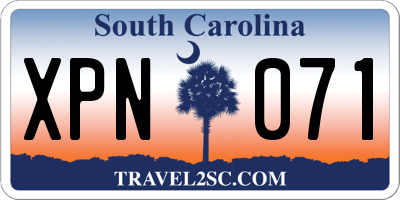 SC license plate XPN071