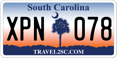 SC license plate XPN078