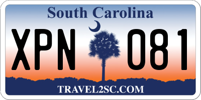 SC license plate XPN081