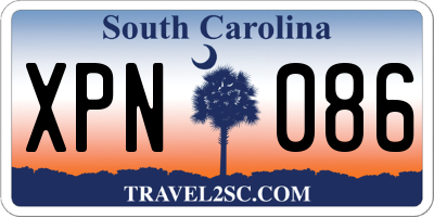 SC license plate XPN086