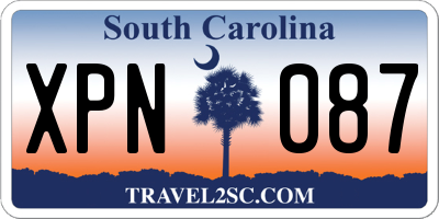 SC license plate XPN087