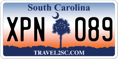 SC license plate XPN089