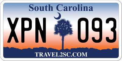 SC license plate XPN093