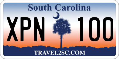 SC license plate XPN100