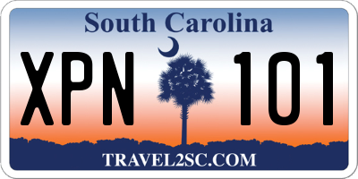 SC license plate XPN101