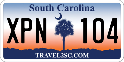 SC license plate XPN104
