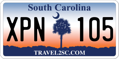 SC license plate XPN105