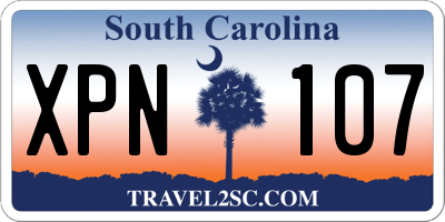 SC license plate XPN107