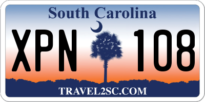 SC license plate XPN108