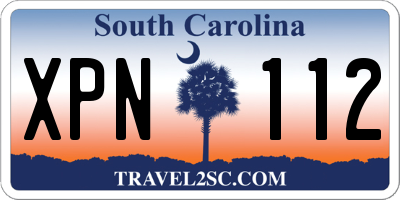 SC license plate XPN112