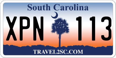 SC license plate XPN113