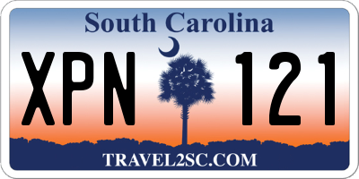 SC license plate XPN121
